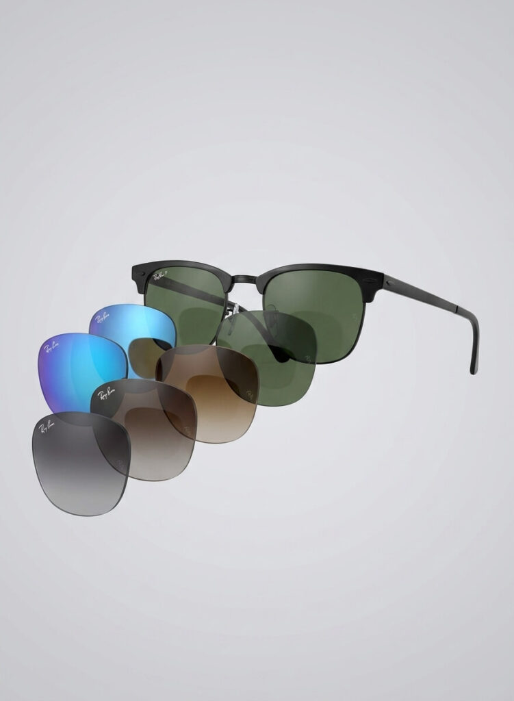 Verres authentiques Ray-Ban 3716 Clubmaster Metal | Rechange