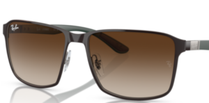 Verres originaux Ray-Ban RB3721, couleur 13 · Marron dégradé · plastique