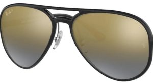 Verres originaux Ray-Ban RB4320CH, couleur J0 · Bleu degraded miroir chromance polarisé · plastique