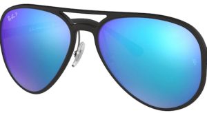 Verres originaux Ray-Ban RB4320CH, couleur A1 · Flash bleu miroir chromance polarisé · plastique
