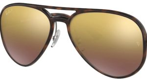 Verres originaux Ray-Ban RB4320CH, couleur 6B · Marron or chromance polarisé · plastique