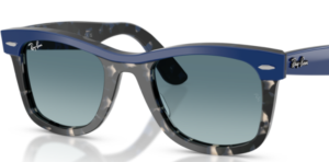 Verres originaux Ray-Ban RB2240 Wayfarer, couleur 3M · Bleu dégradé gris